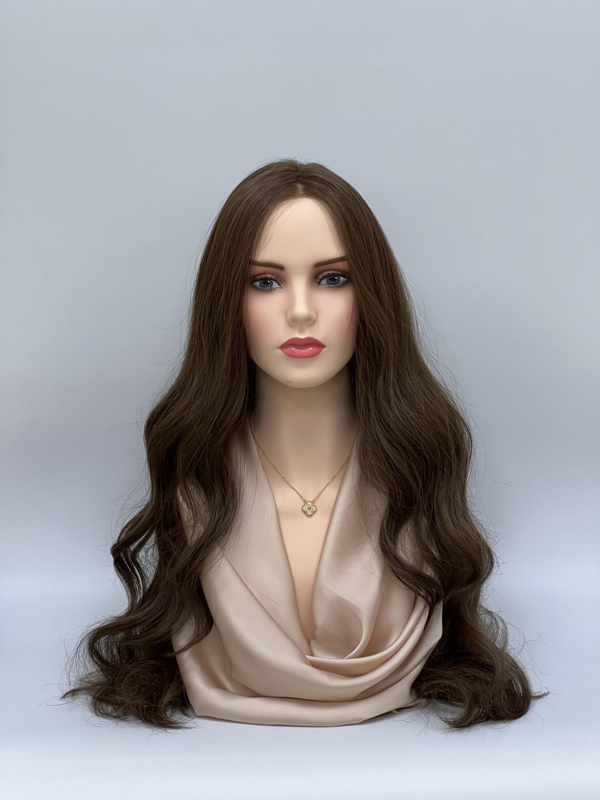 GLOWFIBER perukas Šokoladinė ruda 65cm